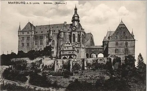Ansichtskarte Marburg an der Lahn Schloss Südseite 1908