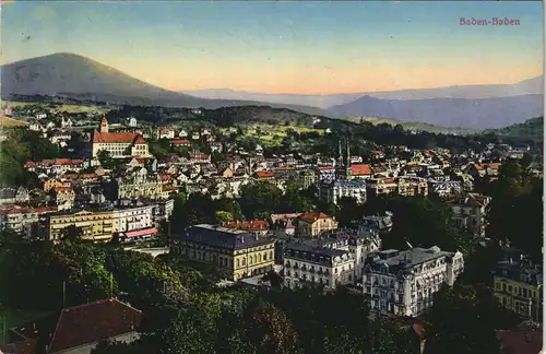 Ansichtskarte Baden-Baden Gesamtansicht - gel. Feldpost 1917
