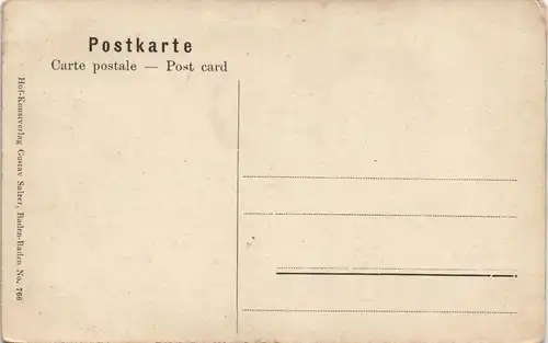 Ansichtskarte Baden-Baden Partie an der Fischkultur 1908