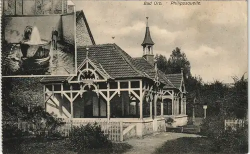 Ansichtskarte Bad Orb Partie an der Philippsquelle 1910