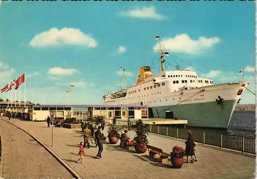 Kiel Hafen mit Dampfer Fährschiff Kronprins Harald (Schiffsfoto-AK) 1960