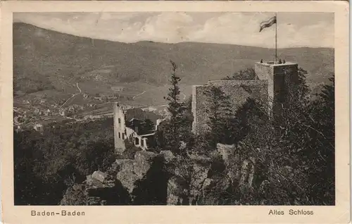 Ansichtskarte Baden-Baden Schloss Hohenbaden (Altes Schloss) 1922