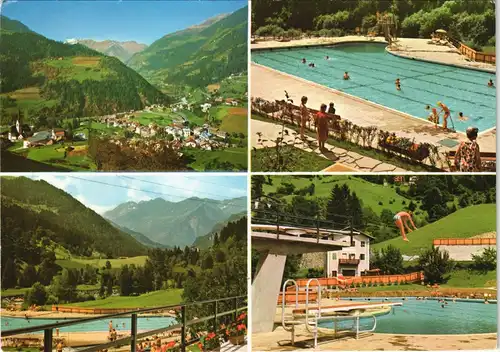 St. Leonhard in Passeier Panorama-Ansicht, Schwimmbad, Mehrbild-AK Italien 1973