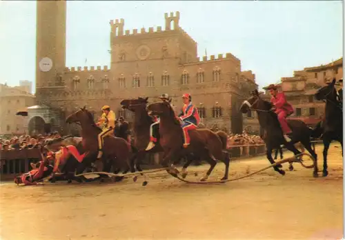 Cartoline Siena Il Palio Reiter Pferde Wettkampf 1975