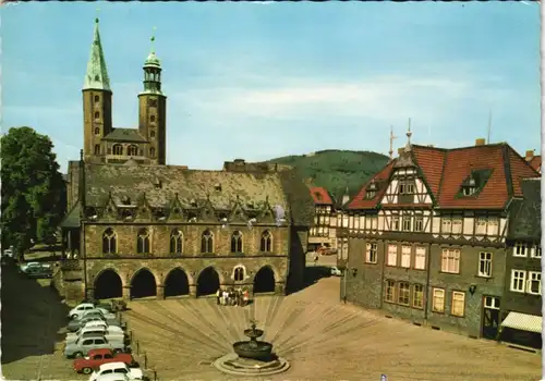 Ansichtskarte Goslar Marktplatz aus der Vogelschau Perspektive 1966