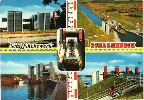 Ansichtskarte Scharnebeck Schiffshebewerk 4 Fotos Mehrbildkarte 1980