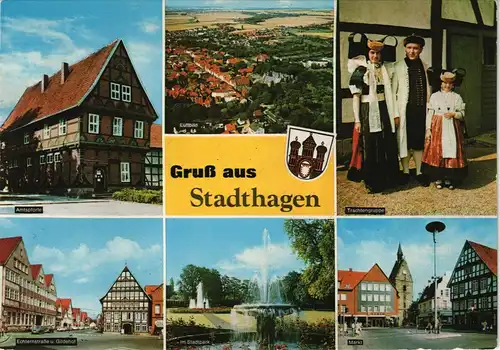 Ansichtskarte Stadthagen Stadtteilansichten Mehrbild-Gruss-Aus-Postkarte 1980