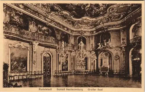 Ansichtskarte Rudolstadt Schloss Heidecksburg Großer Saal Innenansicht 1910