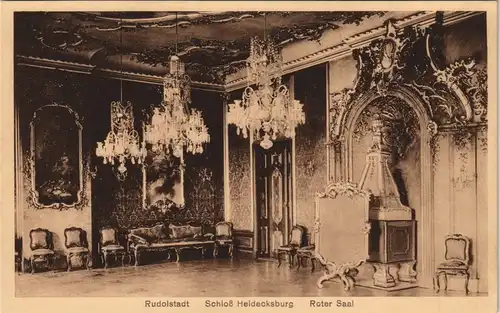 Ansichtskarte Rudolstadt Schloss Heidecksburg Roter Saal Innenansicht 1929