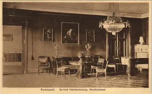 Ansichtskarte Rudolstadt Schloss Heidecksburg Musik-Zimmer Innenansicht 1920