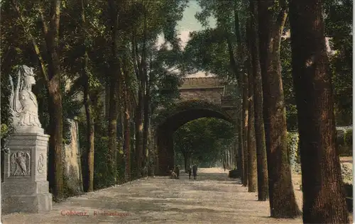 Ansichtskarte Koblenz Rheinanlagen Allee 1907/1906