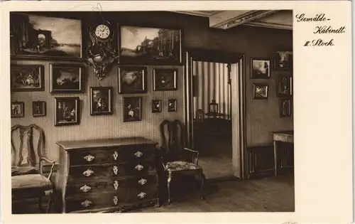 Frankfurt am Main Goethehaus Gemälde Kabinett Innenansicht 1920
