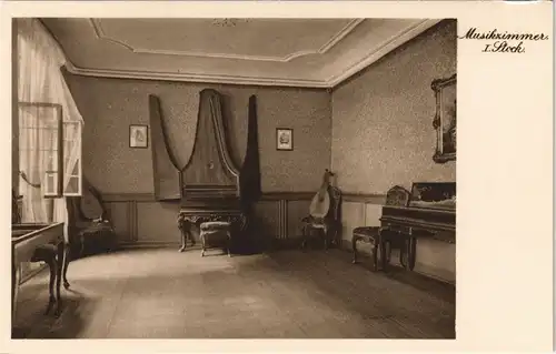Frankfurt am Main Goethehaus Musik-Zimmer 1. Stock Innenansicht 1920