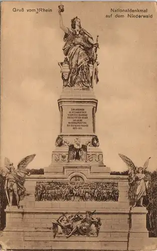 Rüdesheim (Rhein) Gruss vom Rhein National-Denkmal Niederwalddenkmal 1910