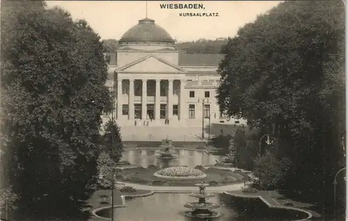 Ansichtskarte Wiesbaden Kursaalplatz 1908