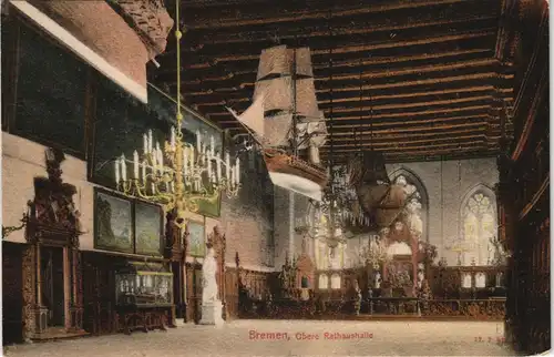 Ansichtskarte Bremen Obere Rathausstube 1907