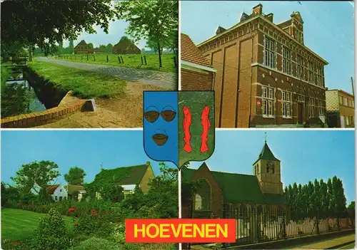 Postkaart Hoevenen Mehrbildkarte mit 4 Ortsansichten 1984