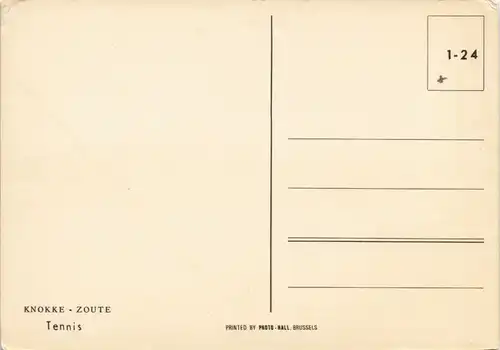 Postkaart Knokke-Heist Tennis Platz Tennis-Spieler 1975