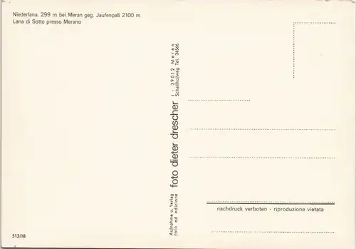 Meran Merano Niederlana bei Meran geg. Jaufenpaß Umland-Ansichten 1970