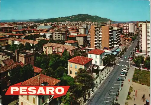 Cartoline Pesaro Panorama Stadt Ansicht 1972