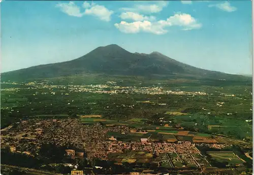 Cartoline Pompei POMPEI SCAVI Panorama e Vesuvio dall'aereo 1980