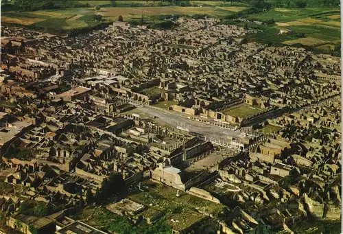 Cartoline Pompei Veduta aerea degli scavi Luftaufnahme 1975