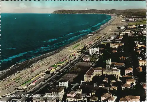 Cartoline Riccione Panorama dall'Aereo, Luftaufnahme Strand Partie 1960