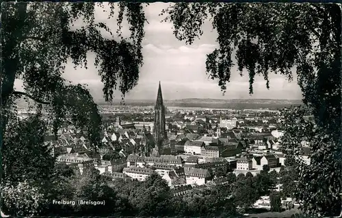 Ansichtskarte Freiburg im Breisgau Panorama-Ansicht Stadtblick 1961