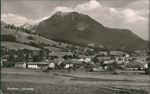 Hundham (Fischbachau)-Fischbachau Panorama Blick auf den Ort, Leitzachtal 1965