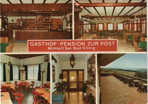 Momart-Bad König Gasthof Pension Zur Post Bes. Willi Löb Mehrbild-AK 1975