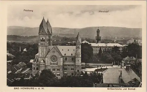 Bad Homburg vor der Höhe Kaiserliches Schloss und Erlöserkirche 1917