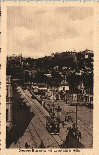 Weißer Hirsch-Dresden Cafe Faust - Straße, Straßenbahn Schillerplatz 1922