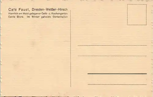 Weißer Hirsch-Dresden Cafe Faust - Straße, Straßenbahn Schillerplatz 1922