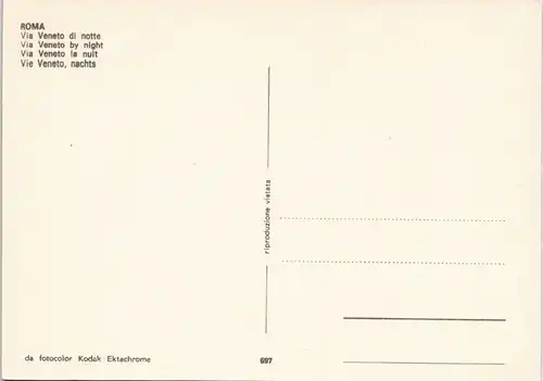 Rom Roma Via Veneto di notte, Nacht-/Abendaufnahme Beleuchtung 1970