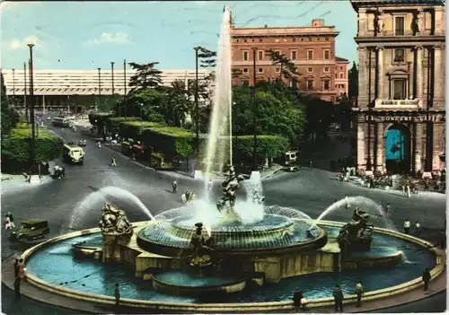 Cartoline Rom Roma Piazzo Esedro, Wasserspiele Wasserkunst 1969