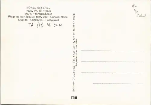 CPA Mandelieu-la-Napoule MOTEL ESTEREL Avenue de Fréjus 1970