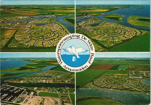 .Niederlande Watersportcamping De Witte Raaf Arnemuiden Luftaufnahmen 1975