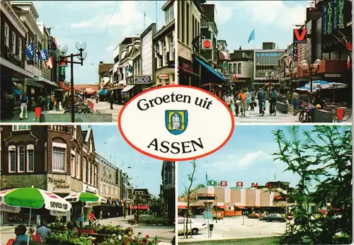 Postkaart Assen Stadtteilansichten 4 Stadt-Ansichten 1980