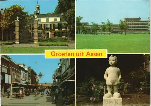 Postkaart Assen Stadtteilansichten Mehrbild-AK 4 Ortsansichten 1975