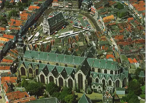 Postkaart Gouda (Niederlande) Luftaufnahme (Luchtfoto) 1980