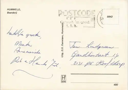 Postkaart Bronckhorst HUMMELO, Boerderij, Umland mit Wohnhaus 1975