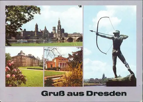 Ansichtskarte Dresden Stadtteilansichten Gruß aus Postkarte DDR 1980