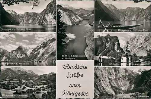 Ansichtskarte Schönau am Königssee Mehrbild-Gruss-Karte Bayern Berge 1970
