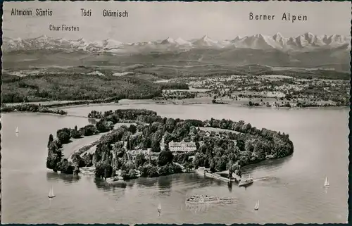 Ansichtskarte Konstanz Luftbild Insel Mainau 1959
