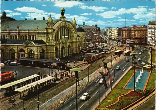 Ansichtskarte Frankfurt am Main Hauptbahnhof VW Käfer Straße 1978