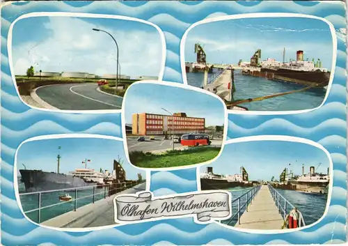 Ansichtskarte Wilhelmshaven Ölhafen Mehrbild 1966