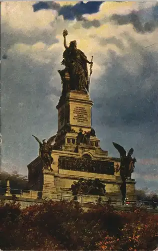 Ansichtskarte Rüdesheim (Rhein) Niederwalddenkmal Stimmungsbild 1913