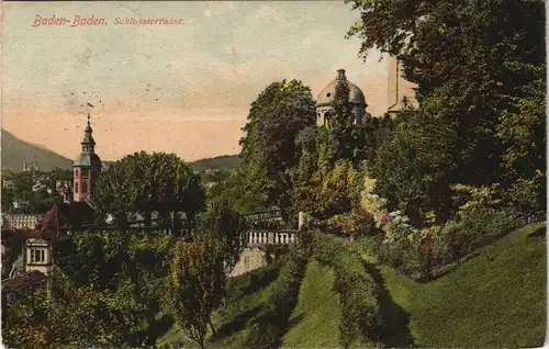 Ansichtskarte Baden-Baden von der Schloßterrasse 1907