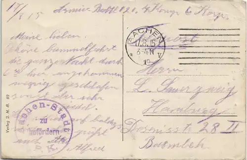 Aachen Aachener Dom Krönungsstuhl 1915   im 1. Weltkrieg  Feldpost gelaufen