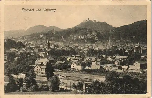 Eisenach Panorama-Ansicht Stadt-Ansicht 1909   gelaufen mit Stempel EISENACH